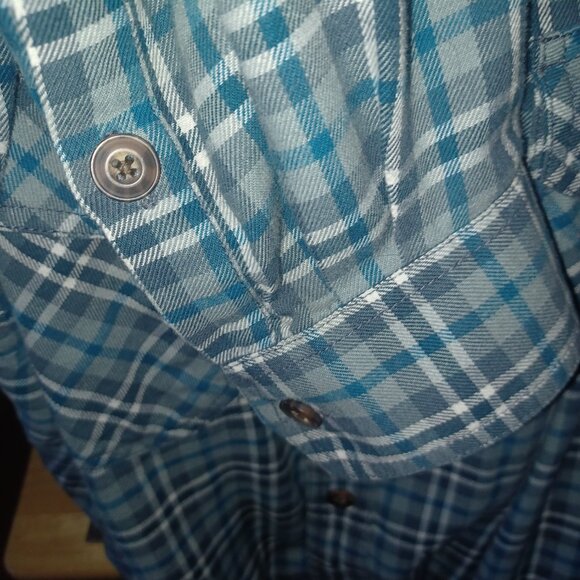 Duluth Trading Men's Blue Plaid Button Down Flannel Shirt Size XL - Picture 3 of 4